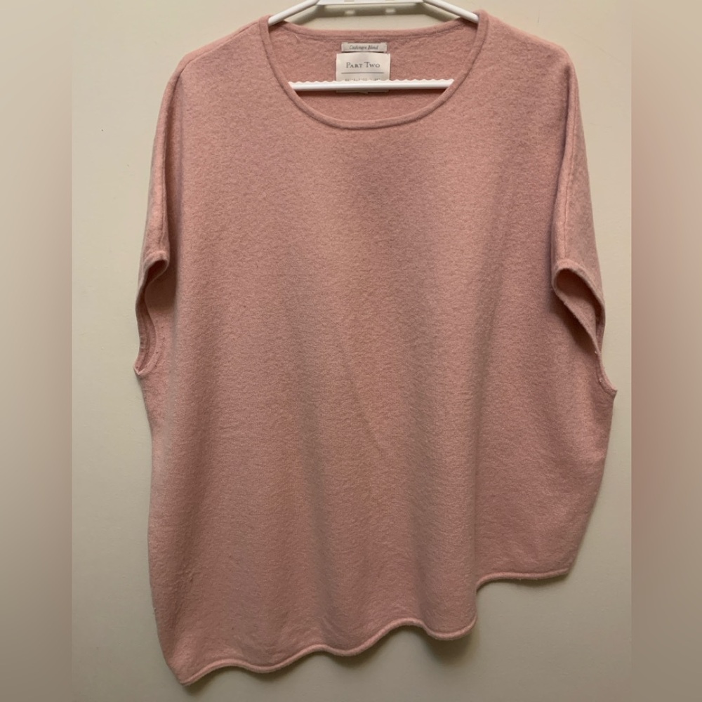 PART TWO Cashmere/Wool Overisized ALine Cap Sleeved Sweater